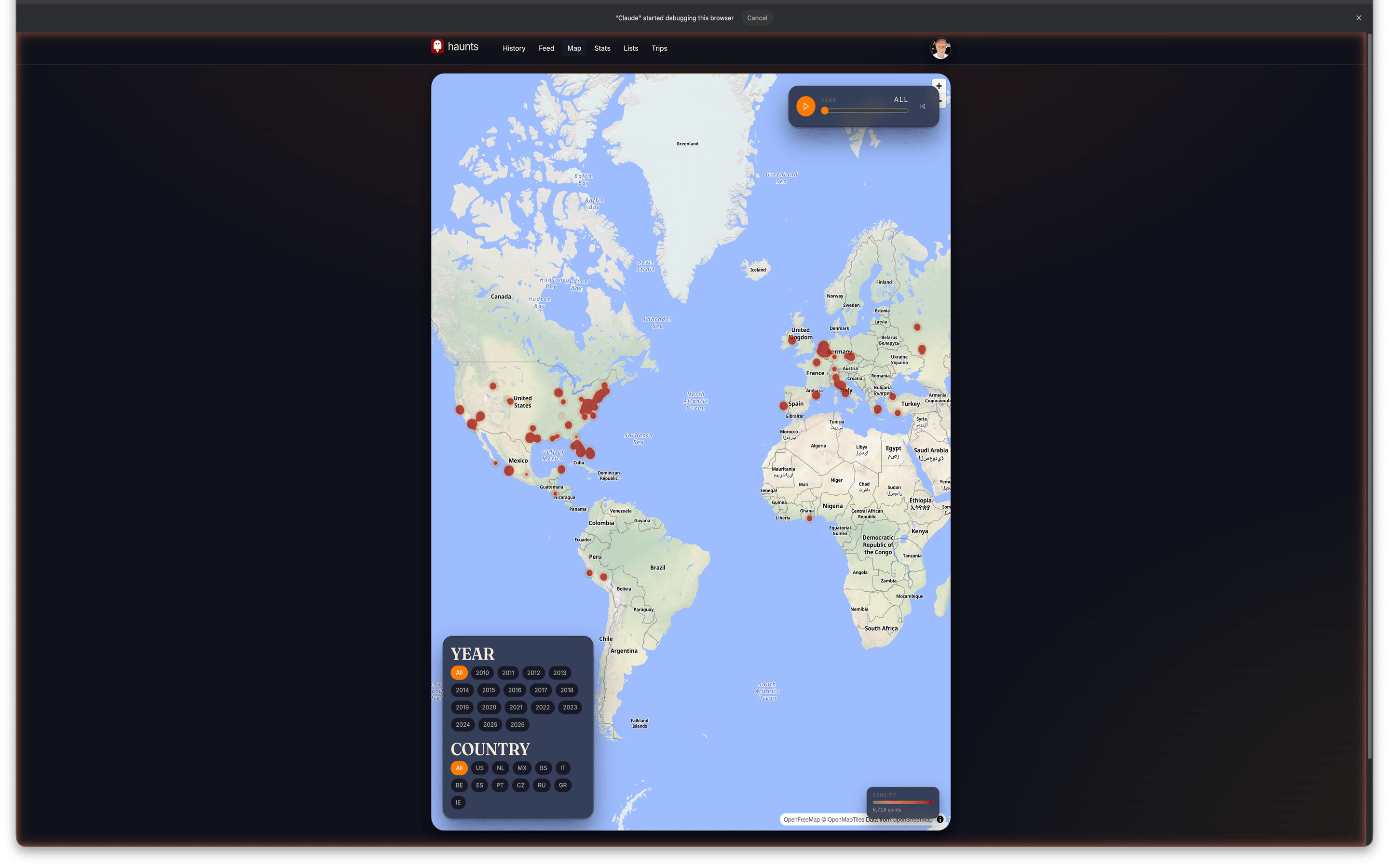 Haunts.io World Heatmap