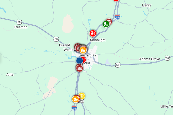 Virtual Blue Sign Maps: Category Filtering