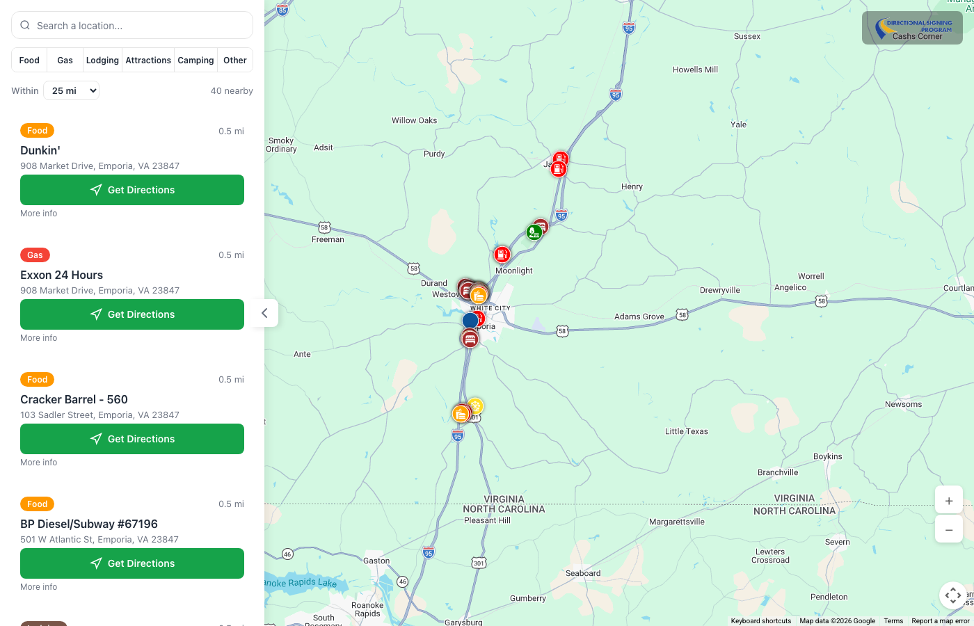 Virtual Blue Sign Maps: Interactive Google Maps