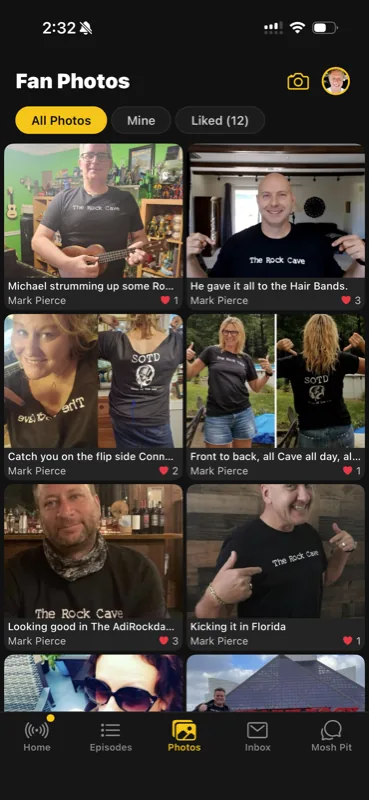 The Rock Cave iOS app,Fan Photos gallery